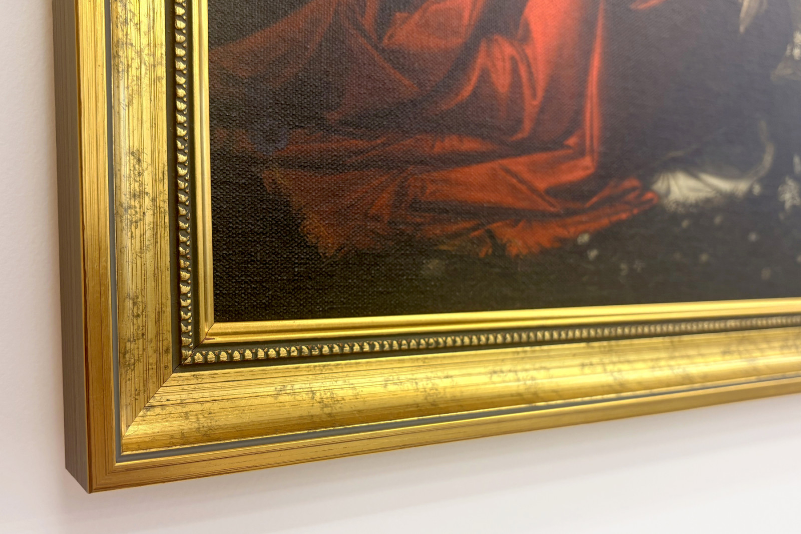 Włochy Toskania Florencja, Galeria Uffizi: Zwiastowanie, obraz Leonarda da Vinci (1452-1519), olej na drewnie, ok. 1472-1475, 98x217 cm - Leonardo da Vinci