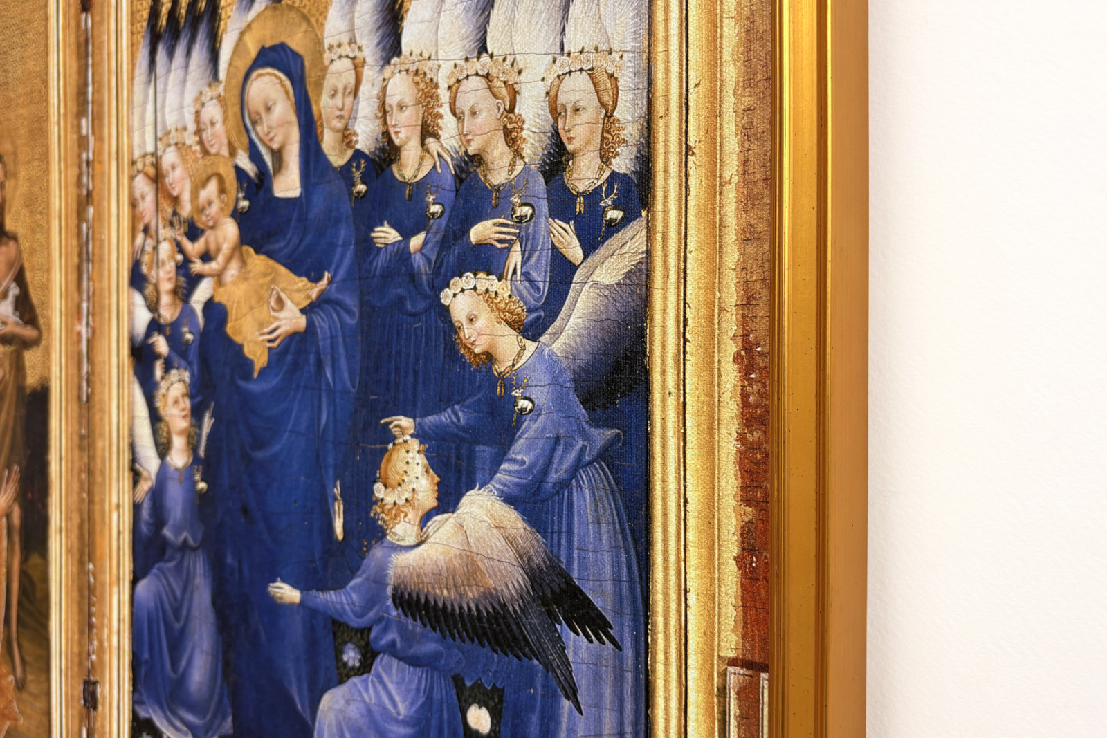 Ryszard II ofiarowany Matce Boskiej z Dzieciątkiem przez swego Patrona św. Jana Chrzciciela oraz św. Edwarda i Edmunda, ok. 1395-99 (tempera jajeczna na dębie) - Master of the Wilton Diptych
