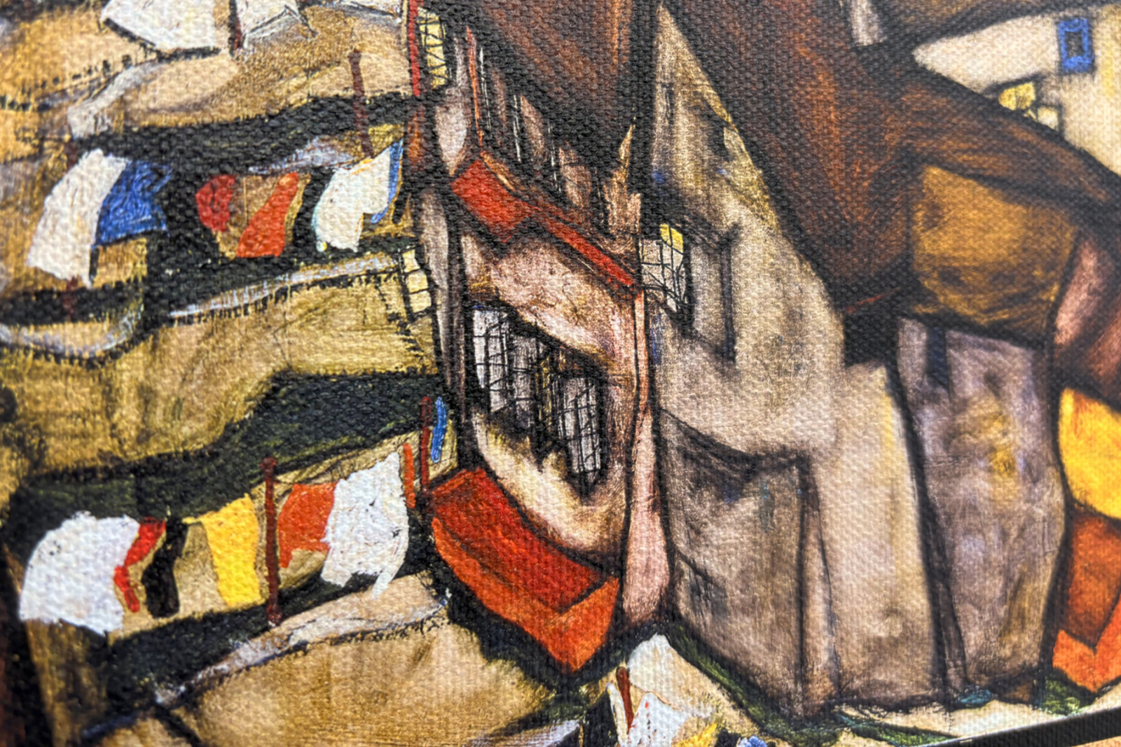 Półksiężyc domów, Krumau (obecnie Český Krumlov, Czechosłowacja) - Półksiężyc domów, Krumau (Małe miasto V), autorstwa Egona Schielego (1890-1918) - Egon Schiele