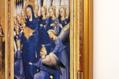 Ryszard II ofiarowany Matce Boskiej z Dzieciątkiem przez swego Patrona św. Jana Chrzciciela oraz św. Edwarda i Edmunda, ok. 1395-99 (tempera jajeczna na dębie)