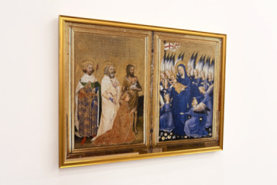 Ryszard II ofiarowany Matce Boskiej z Dzieciątkiem przez swego Patrona św. Jana Chrzciciela oraz św. Edwarda i Edmunda, ok. 1395-99 (tempera jajeczna na dębie)