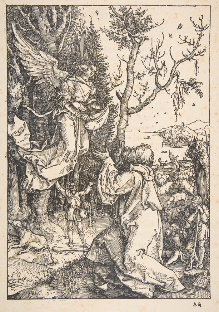 Joachim i anioł, z „Życia Marii Panny” autorstwa Albrecht Dürer
