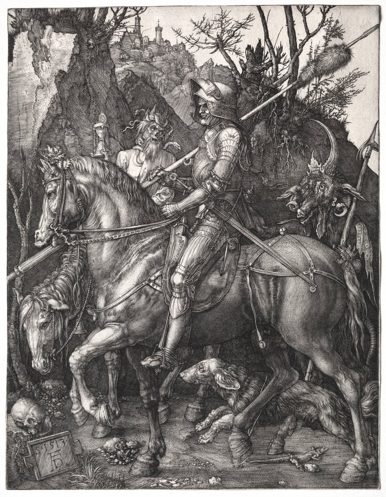 Rycerz, Śmierć i Diabeł, 1513. autorstwa Albrecht Dürer
