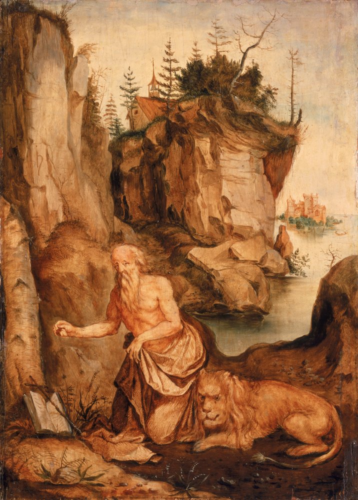 Święty Hieronim i lew, ok. 1500 autorstwa Albrecht Dürer