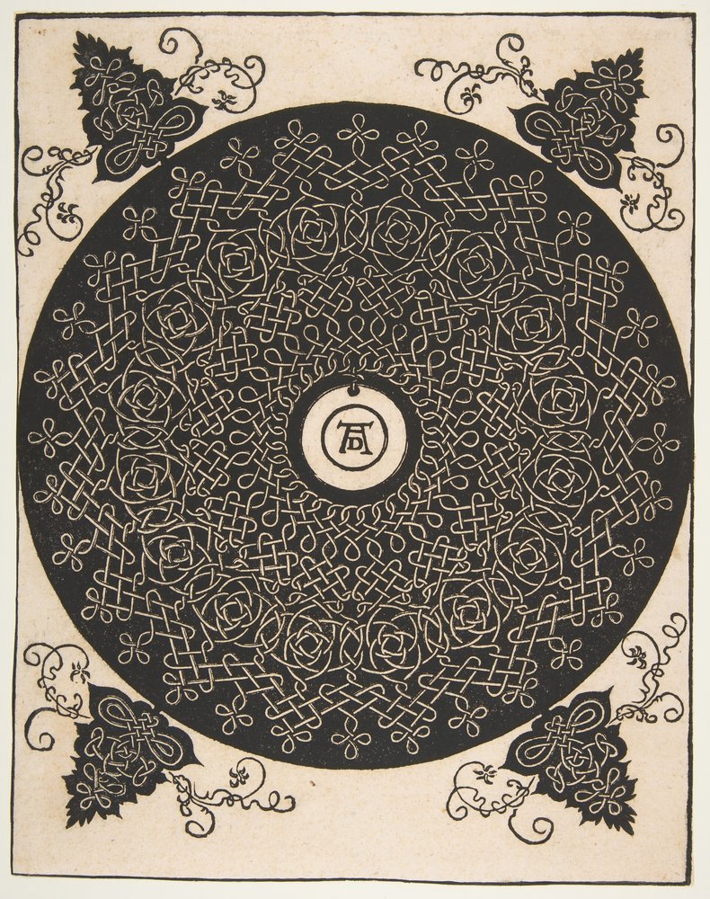 Czwarty węzeł. Okrągły z przeplotem z okrągłym medalionem w środku, po 1528 r. autorstwa Albrecht Dürer