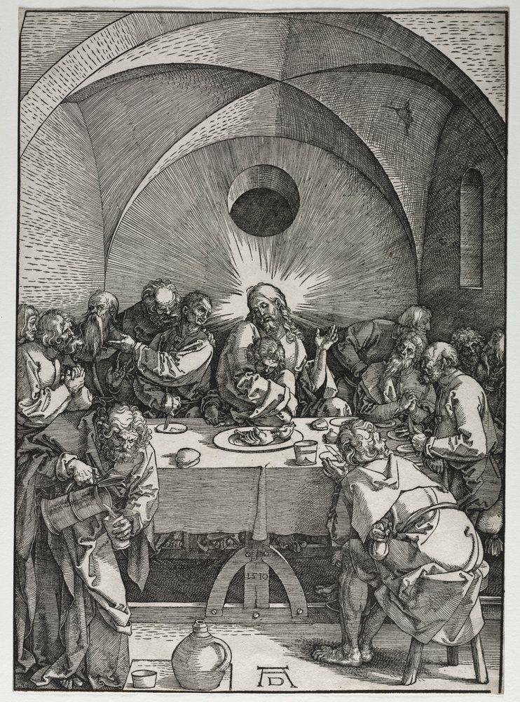 Wielka Pasja: Ostatnia Wieczerza, 1510. autorstwa Albrecht Dürer