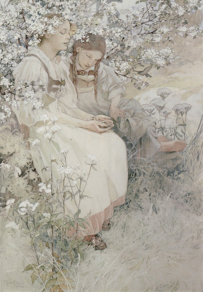 Błogosławieni czystego serca, albowiem oni Boga oglądać będą. autorstwa Alphonse Marie Mucha