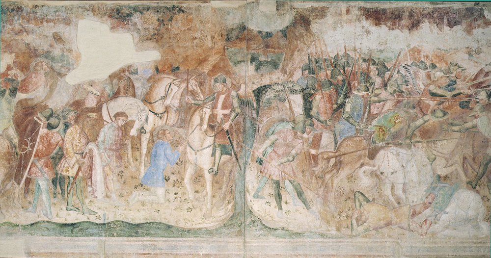 Nawrócenie św. Efizjusza, ok. 1390 r. autorstwa Aretino Luca Spinello or Spinelli