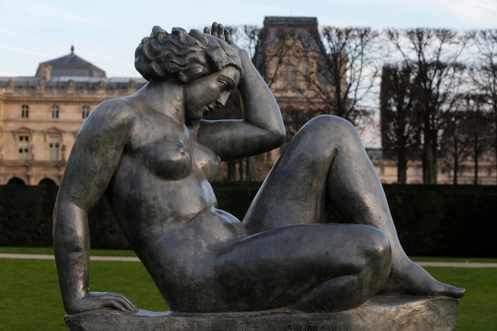 Jardin des Tuileries, Aristide Maillol, Montagne 1937 (ołów), Paryż, Francja (zdjęcie) autorstwa Aristide Maillol