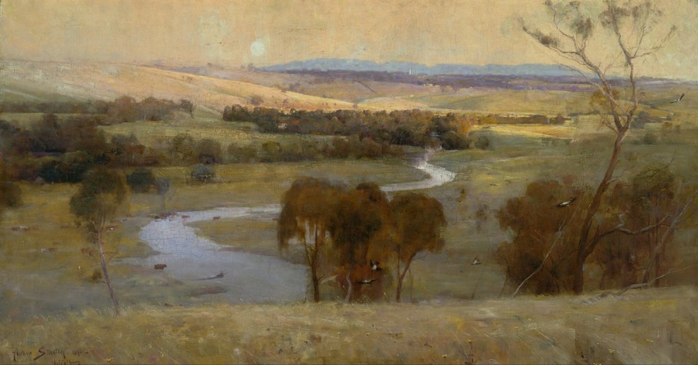 Wciąż ślizga się po strumieniu i zawsze będzie ślizgać się autorstwa Arthur Streeton