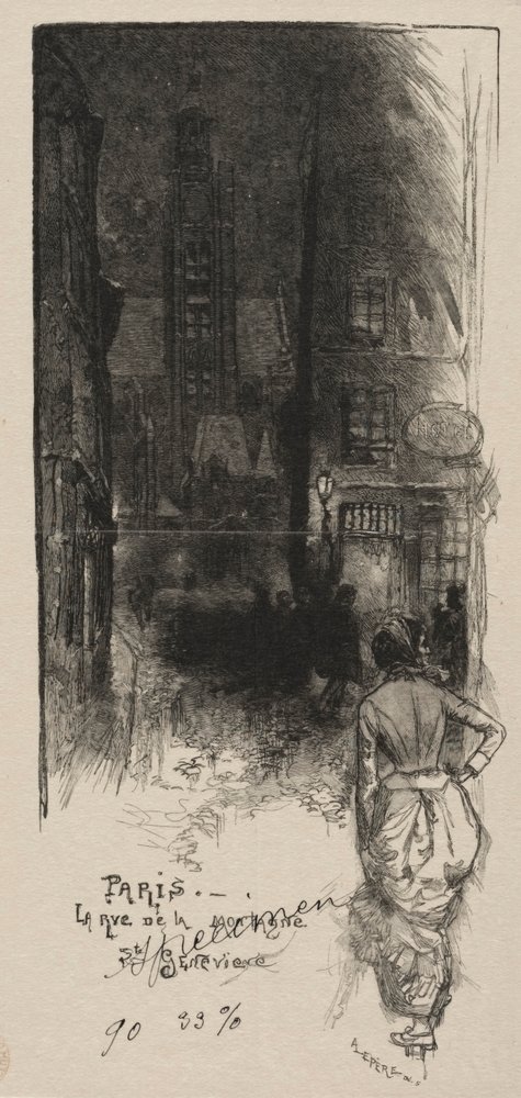 Rue de la Montagne, St. Genevieve autorstwa Auguste Louis Lepère