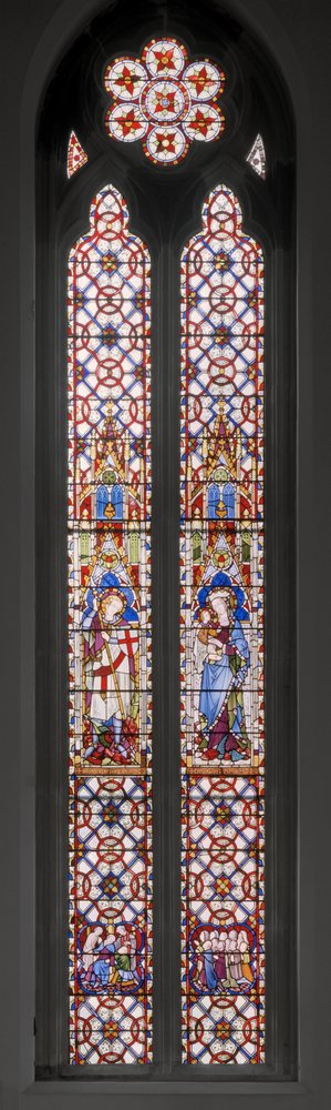 Św. Jerzy, Dziewica z Dzieciątkiem, 1850 (witraże) autorstwa Augustus Welby Northmore Pugin