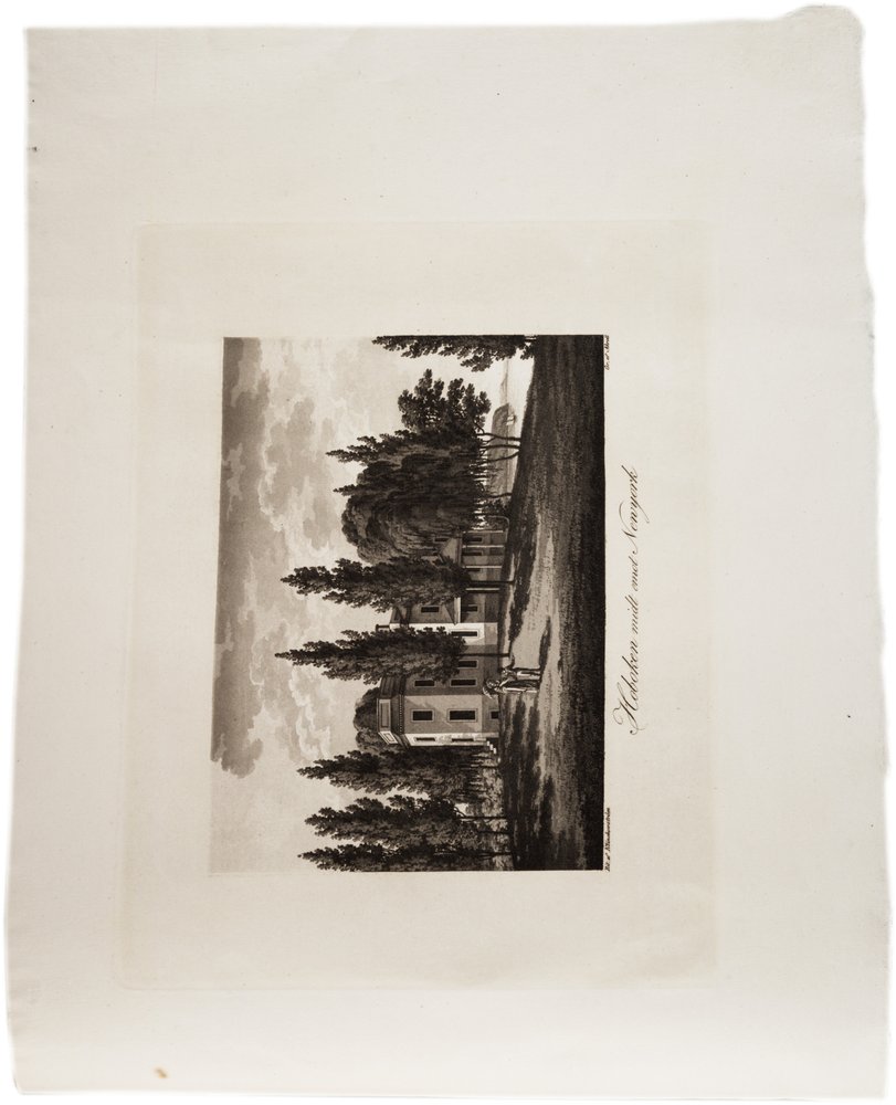 Hoboken naprzeciwko Nowego Jorku, z atlasu Stanów Zjednoczonych, 1824 (akwatinta) autorstwa Axel Leonhard Klinckowström