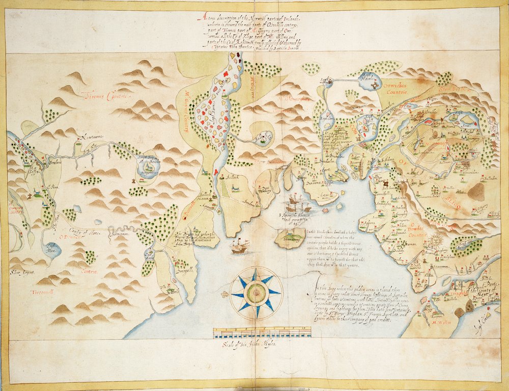 Zatoki Donegal i Sligo, Irlandia, ok. 1600 (płótno, papier) autorstwa Baptista Boazio