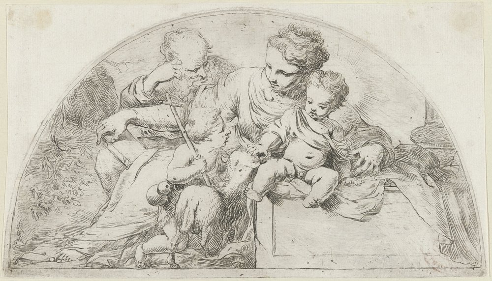 Święta Rodzina z młodym Janem Chrzcicielem autorstwa Bartolomeo Biscaino