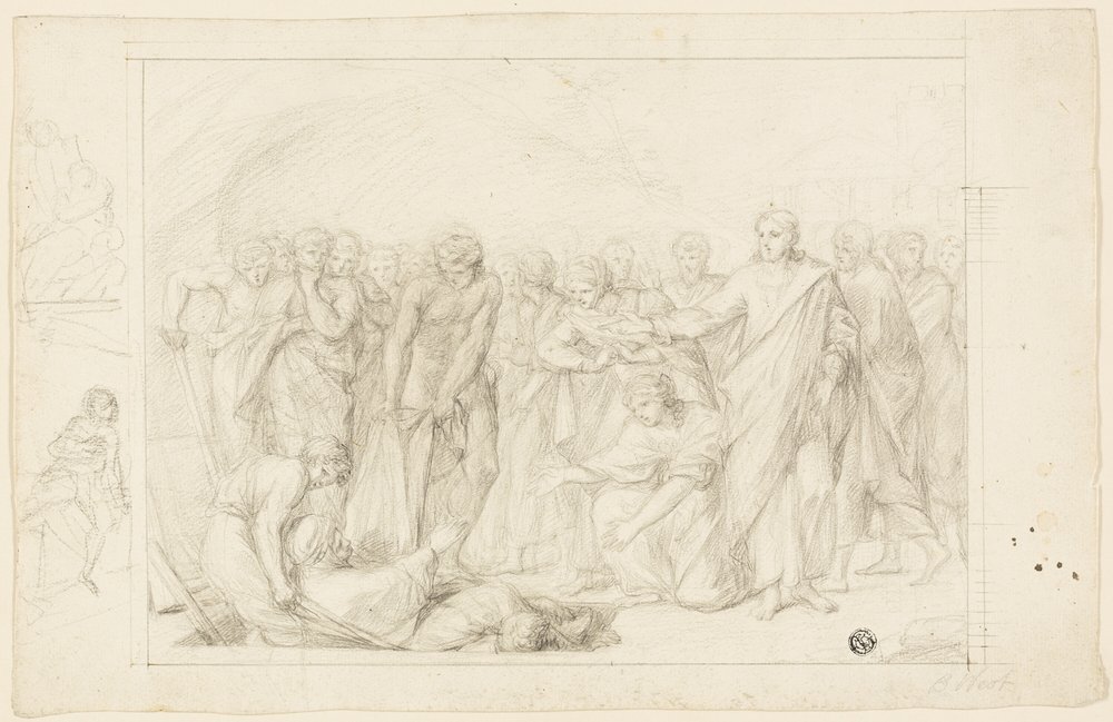 Śmierć Ananiasza autorstwa Benjamin West