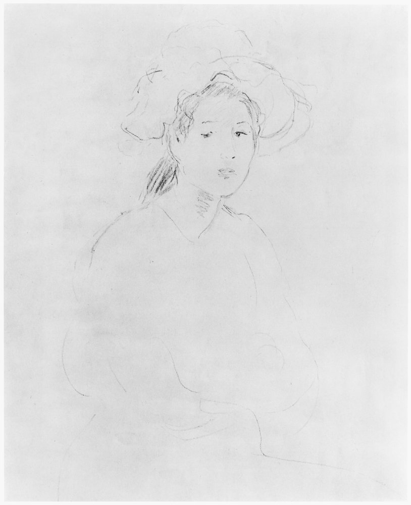 Głowa kobiety (Verso) (patrz 383972 Recto) 1893 autorstwa Berthe Morisot