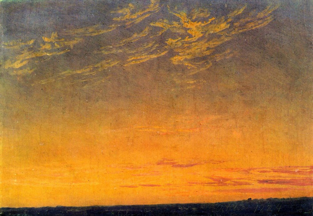 Wieczór z chmurami autorstwa Caspar David Friedrich