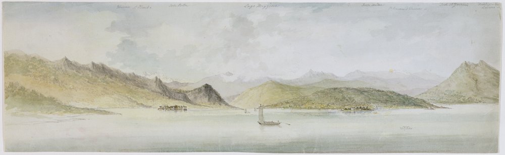 Lago Maggiore (toaleta, długopis, tusz i grafit na papierze) autorstwa Charles Gore