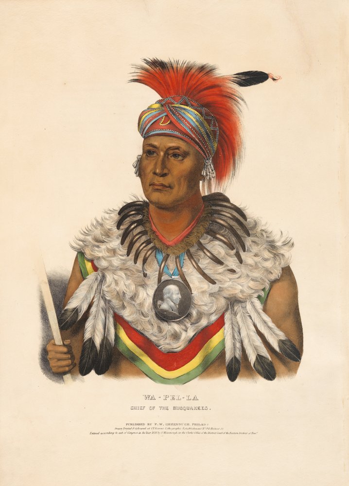 Wa-pel-la - wódz Musquakees autorstwa Charles Bird King