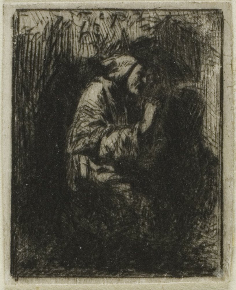 Mnich na modlitwie autorstwa Charles Emile Jacque