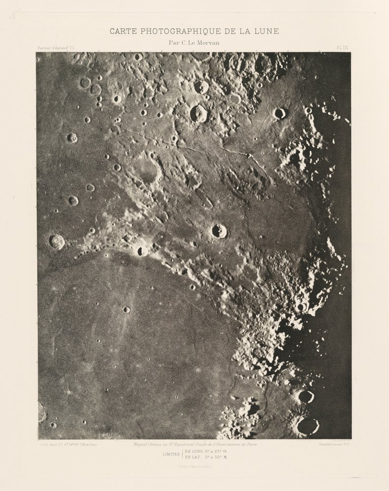 Fotograficzna mapa Księżyca, płyta IX, 27 kwietnia autorstwa Charles le Morvan