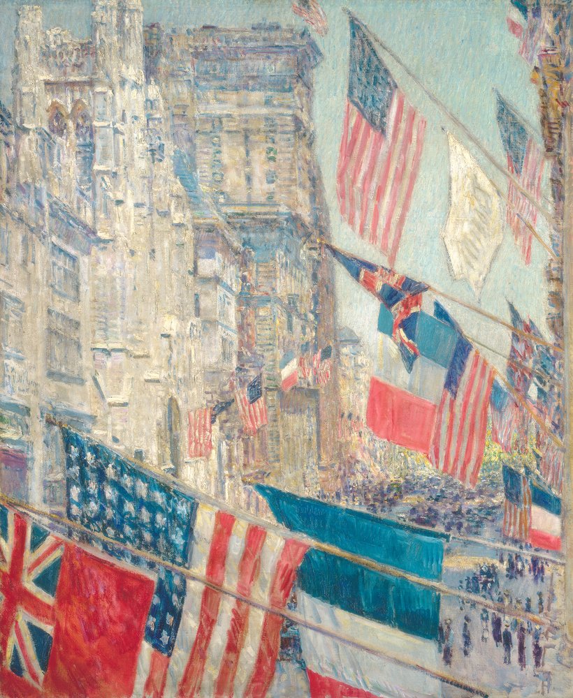 Dzień aliantów, maj 1917 (olej na płótnie) autorstwa Childe Frederick Hassam