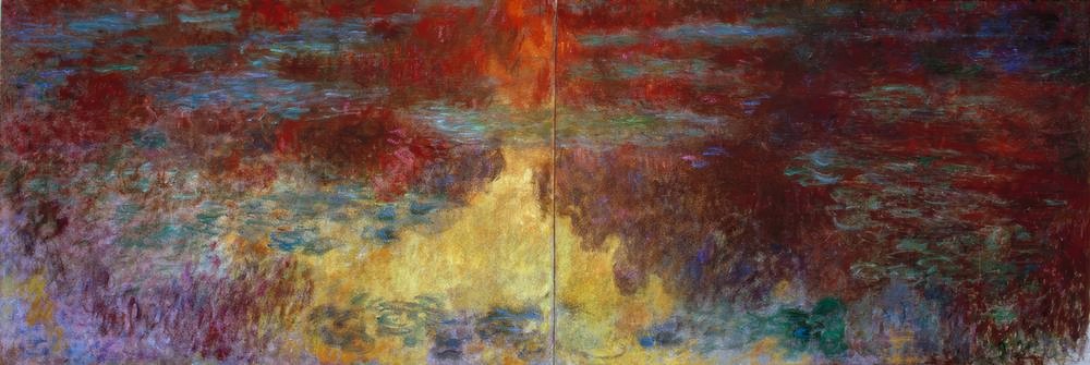 Staw z liliami wodnymi wieczorem autorstwa Claude Monet