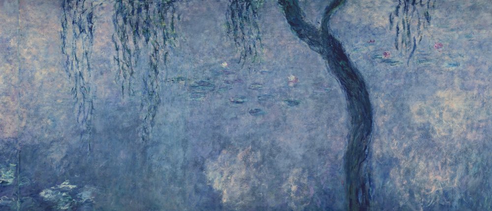 Lilie wodne: Dwie wierzby płaczące, prawa część, 1914-18 (zob. też 75700-02) autorstwa Claude Monet