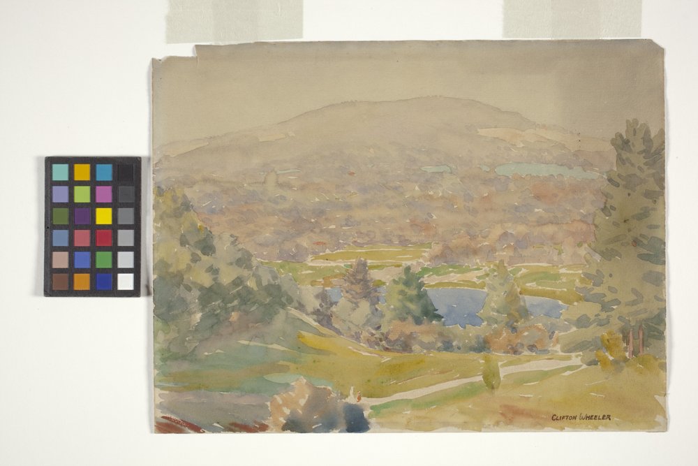 Berkshire Hills (akwarela na ołówku na białym papierze) autorstwa Clifton Wheeler