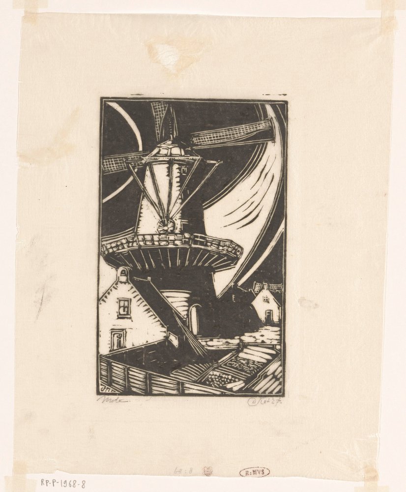 Molen (oryginalny tytuł na obiekcie) autorstwa Dick Ket (signed by artist)