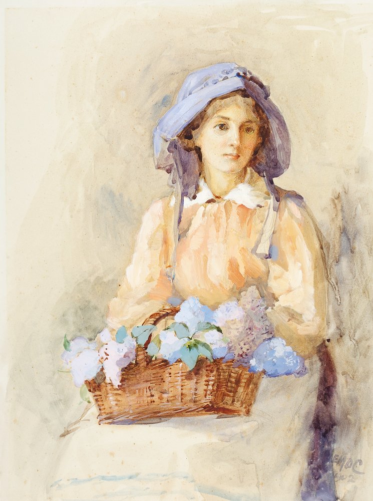 Liliowy kapelusz przeciwsłoneczny, 1902 (wc na papierze) autorstwa Edith Mary Dorothy Collingwood