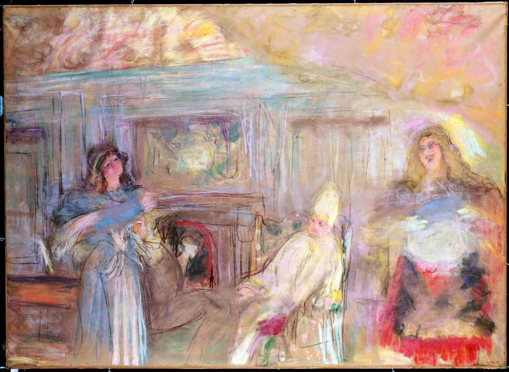 Przedstawienie sztuki "Le malade imaginaire" autorstwa Jean Baptiste Poquelin dit Moliere (1622-1673). Obraz autorstwa Edouarda Vuillarda (1868-1940) Kolekcja prywatna autorstwa Edouard Vuillard