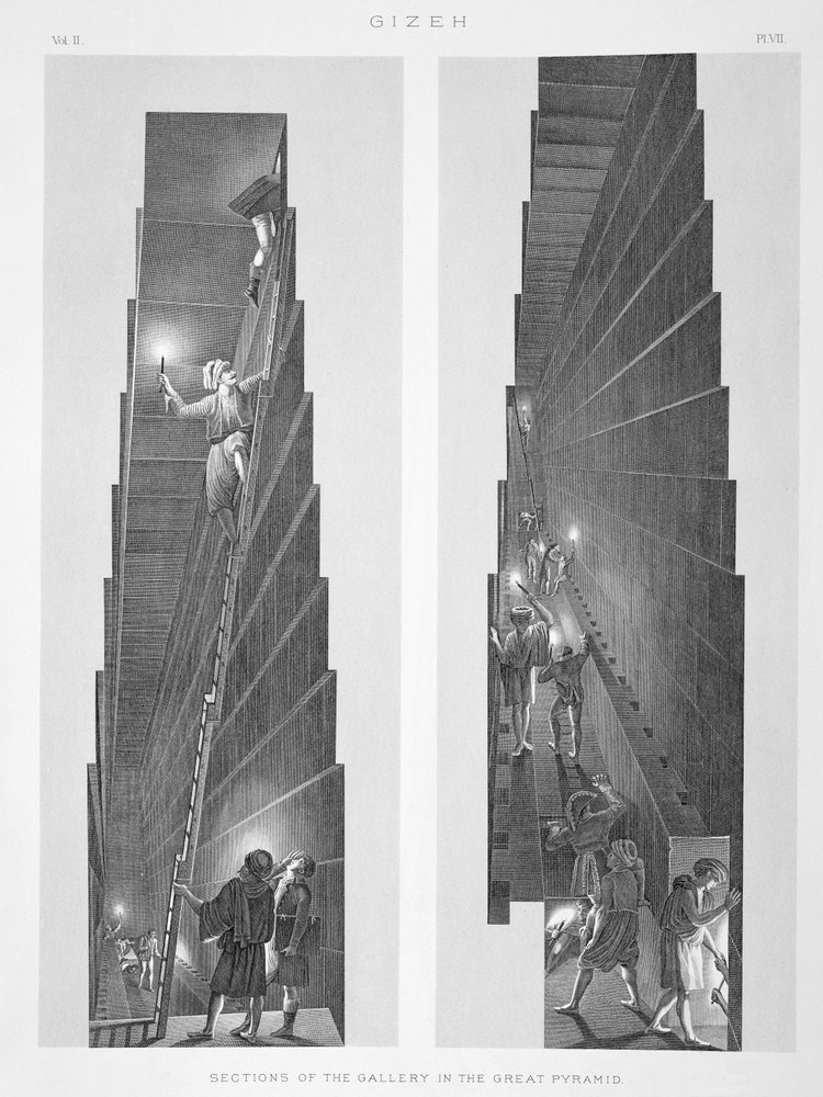Sekcje Galerii w Wielkiej Piramidzie, Gizeh autorstwa English School