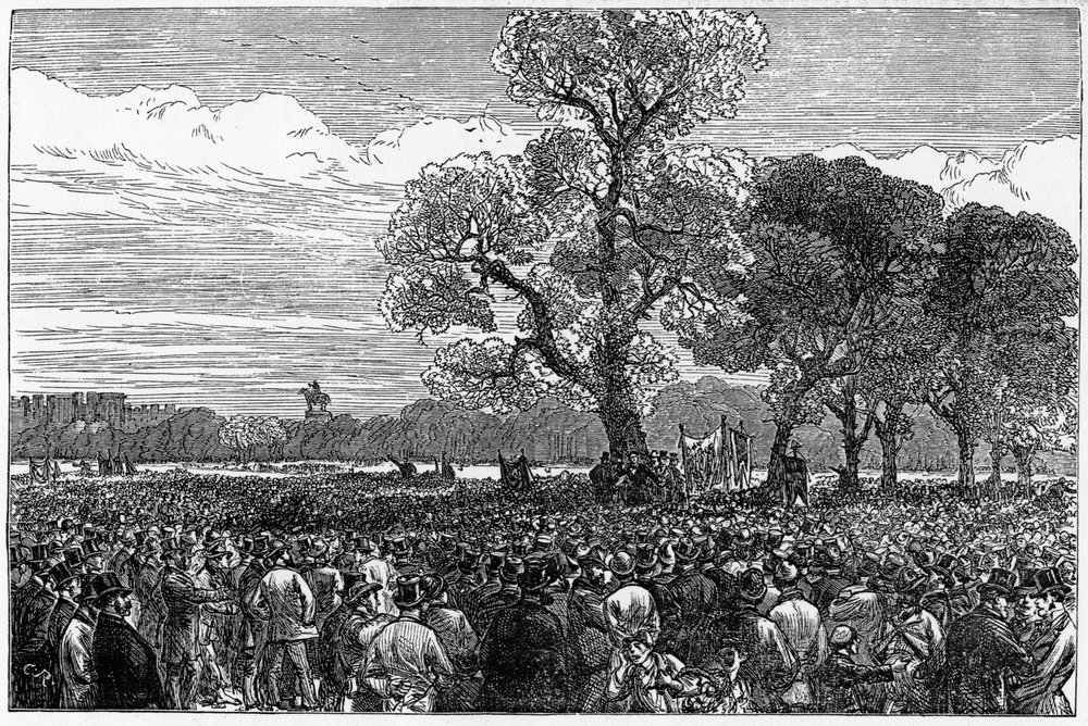 Spotkanie przy Drzewie Reformatora, Hyde Park Londyn autorstwa English School