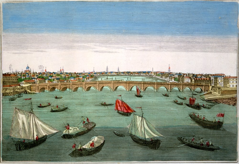 Westminster Bridge, Londyn, początek do połowy XVIII wieku autorstwa English School