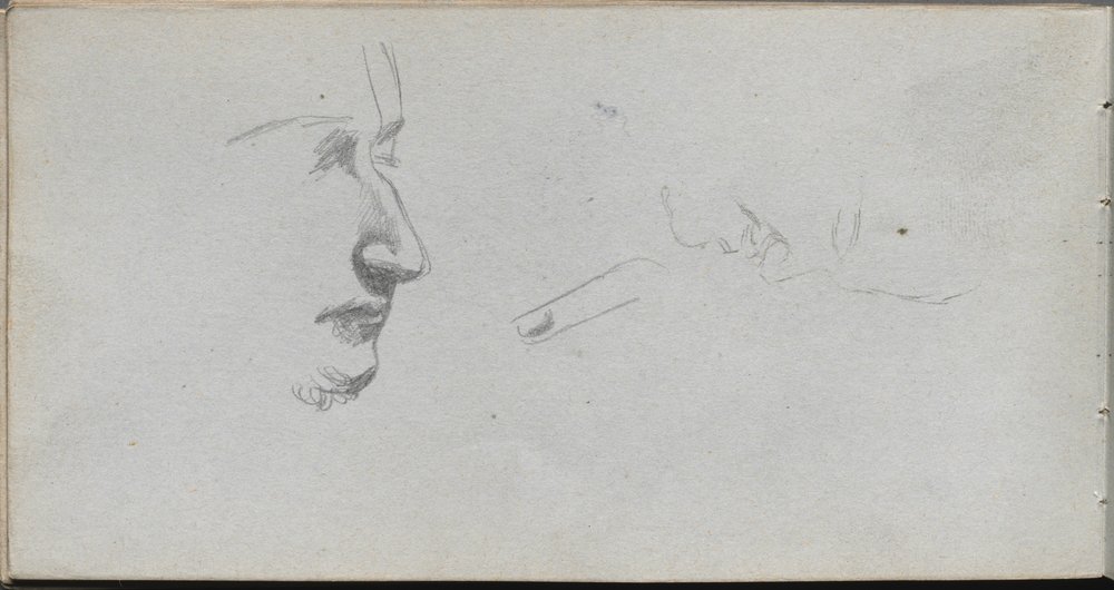 Szkicownik, strona 80: Studium twarzy autorstwa Ernest Meissonier