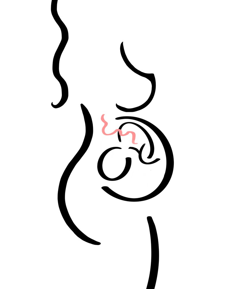 Ciężarna (grafika cyfrowa) autorstwa Evan Sklar