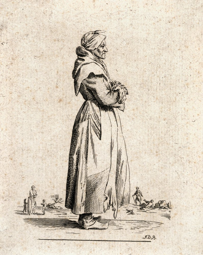 Wieśniaczka (rycina) autorstwa F.D.B. Monogrammist