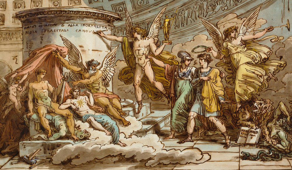 Alegoria o życiu Canova autorstwa Felice Giani