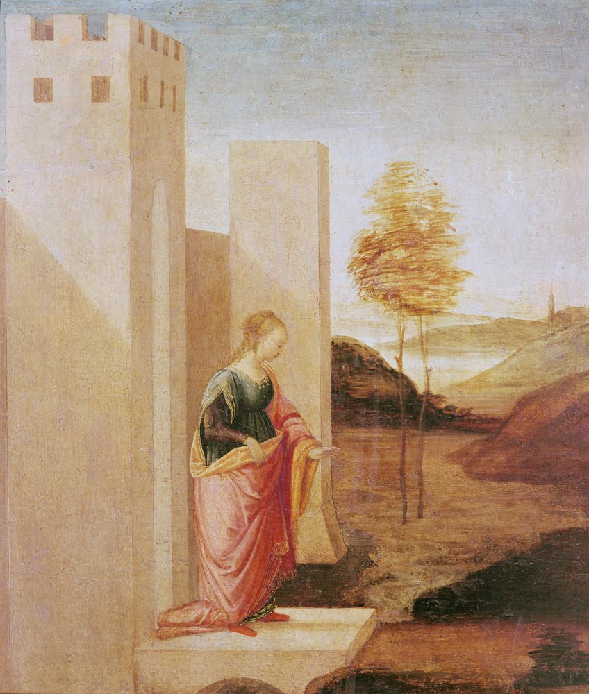 Królowa Waszti opuszcza królewski pałac autorstwa Filippino Lippi