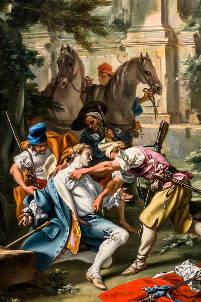 Atak rabusiów, około 1735/40 (Obraz) autorstwa Filippo Falciatore