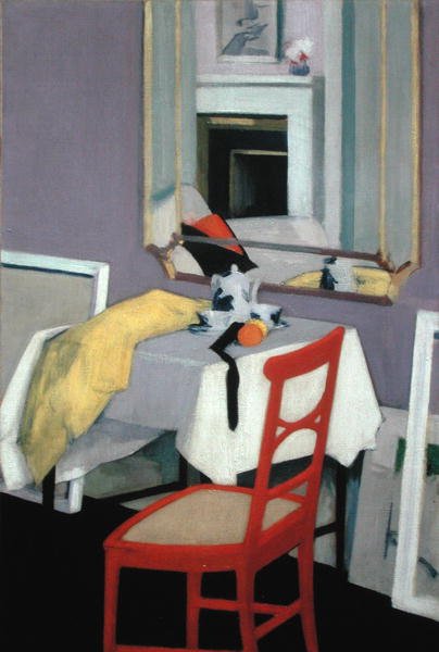 Wnętrze (Czerwone krzesło) (olej na płótnie) autorstwa Francis Campbell Boileau Cadell