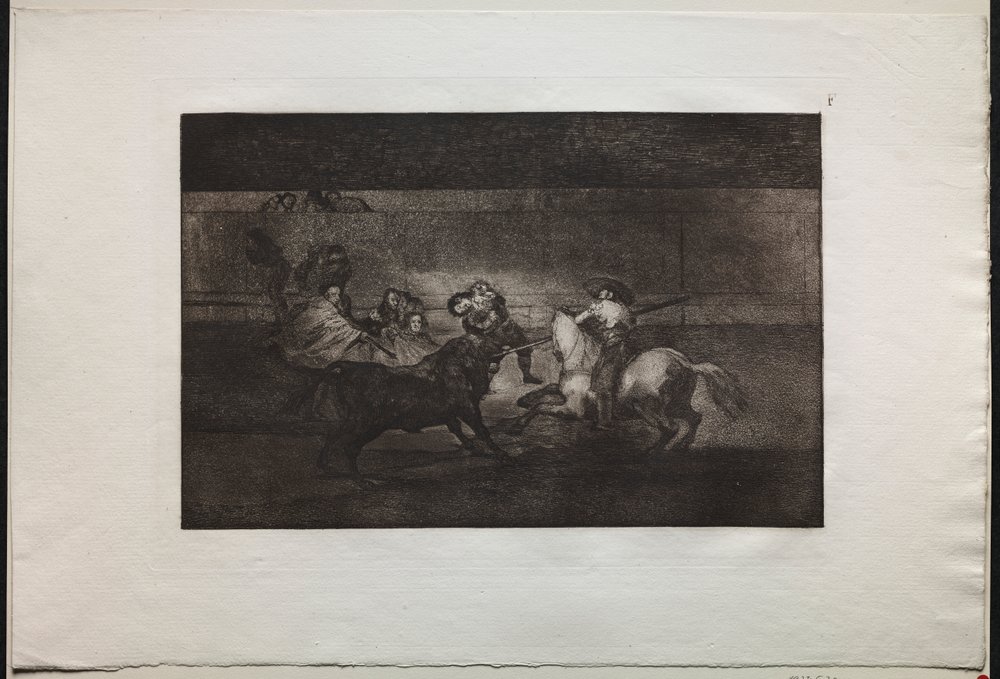 Walki byków: Śmierć Pepe Illo (trzeci skład) autorstwa Francisco de Goya