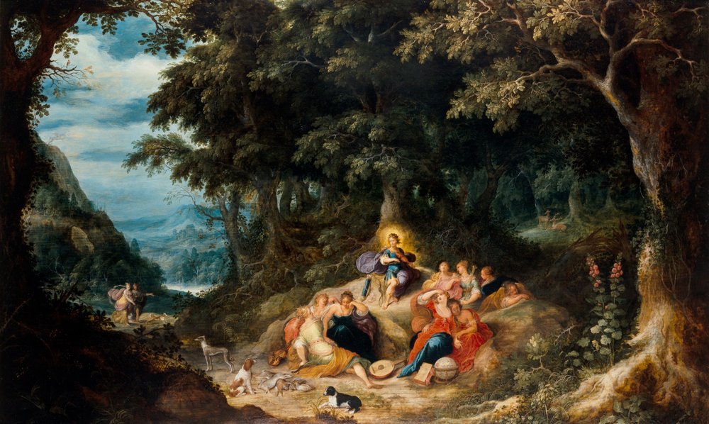 Apollo i dziewięć muz autorstwa Frans & Govaerts Abraham (1589-1626) Francken
