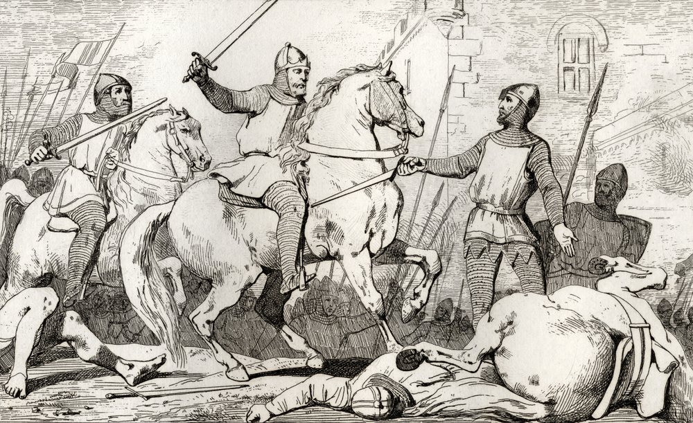 Hugh Capet (941-96) pojmuje Karola Lotaryńskiego, z "Histoire de France" Colarta, opublikowanej ok. 1840 r. autorstwa French School