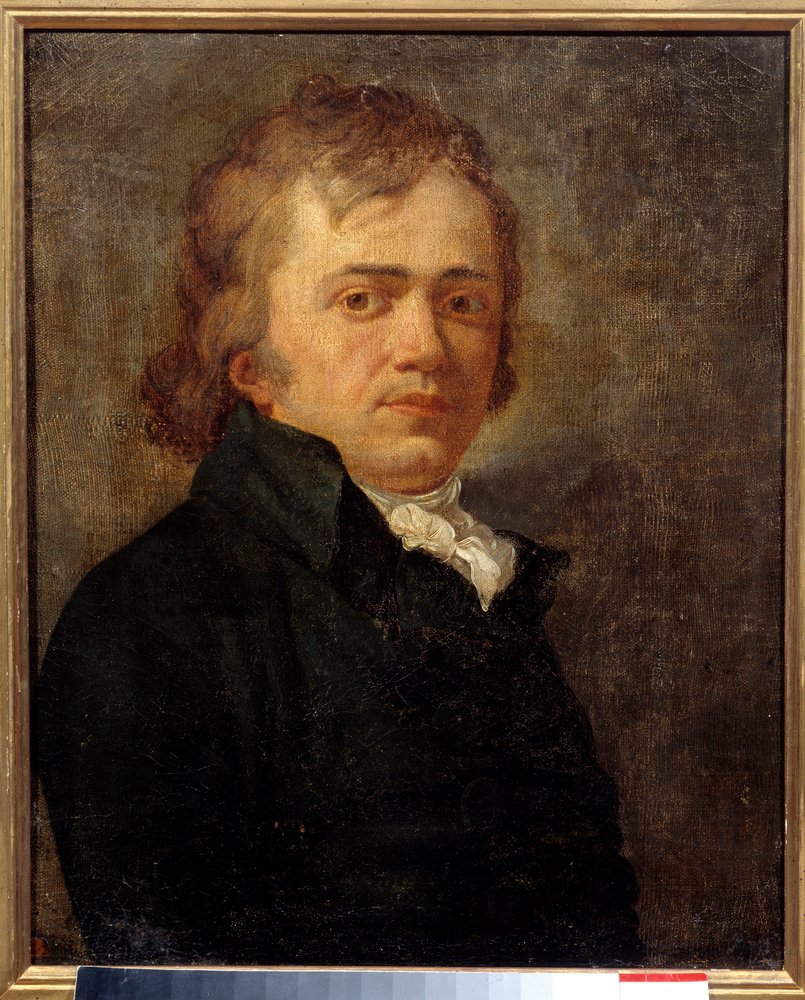 Portret mężczyzny zidentyfikowanego niegdyś jako Andre Chenier (1762-1794), francuski poeta rojalista. Anonimowe malarstwo francuskie autorstwa French School