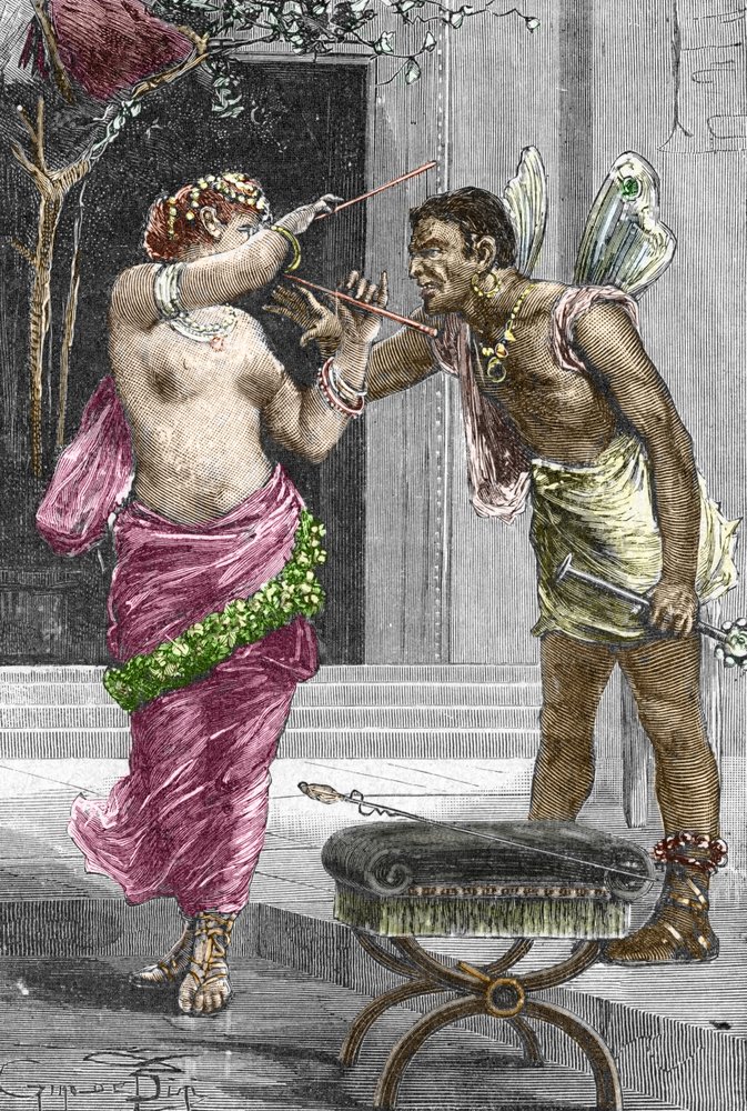 Portret kurtyzany i aktorki Teodory przed ślubem z cesarzem Justynianem I, 1888 r. autorstwa French School