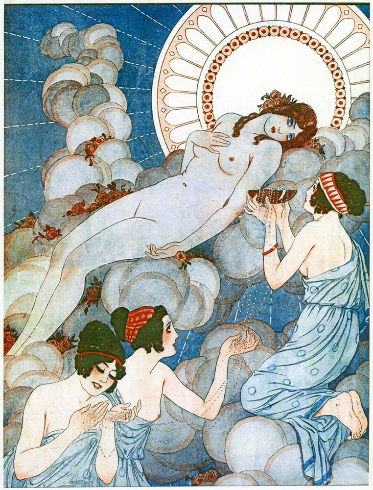 Wenus na chmurze, ilustracja z "La Vie Parisienne" autorstwa French School