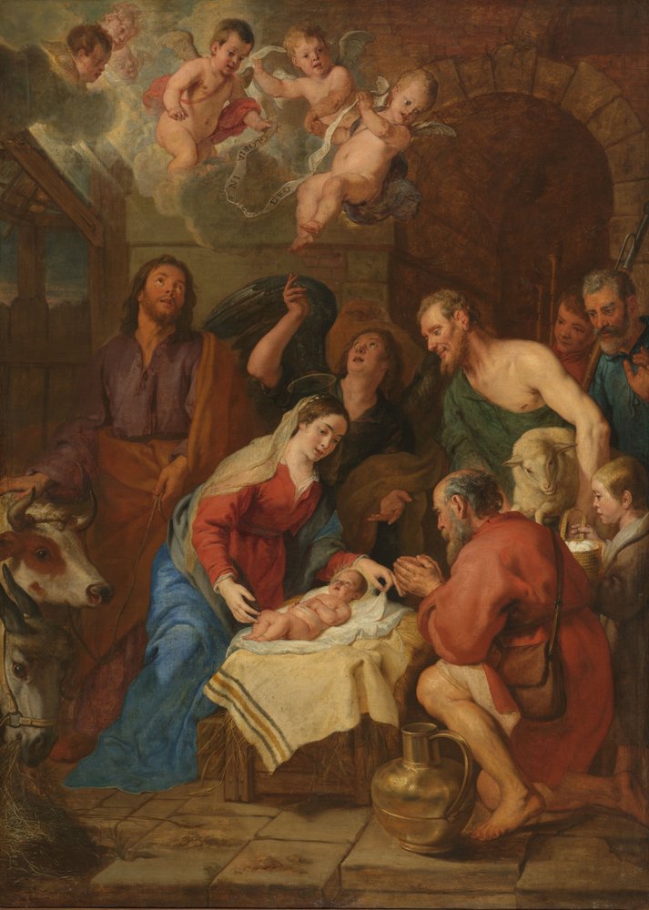Adoracja pasterzy, ok. 1640-1650 (olej na płótnie) autorstwa Gaspar de Crayer